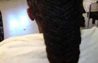 Fishtail style for locs/dreads